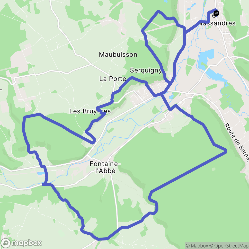 Nassandres sur Risle : carte du parcours de randonnée - France
