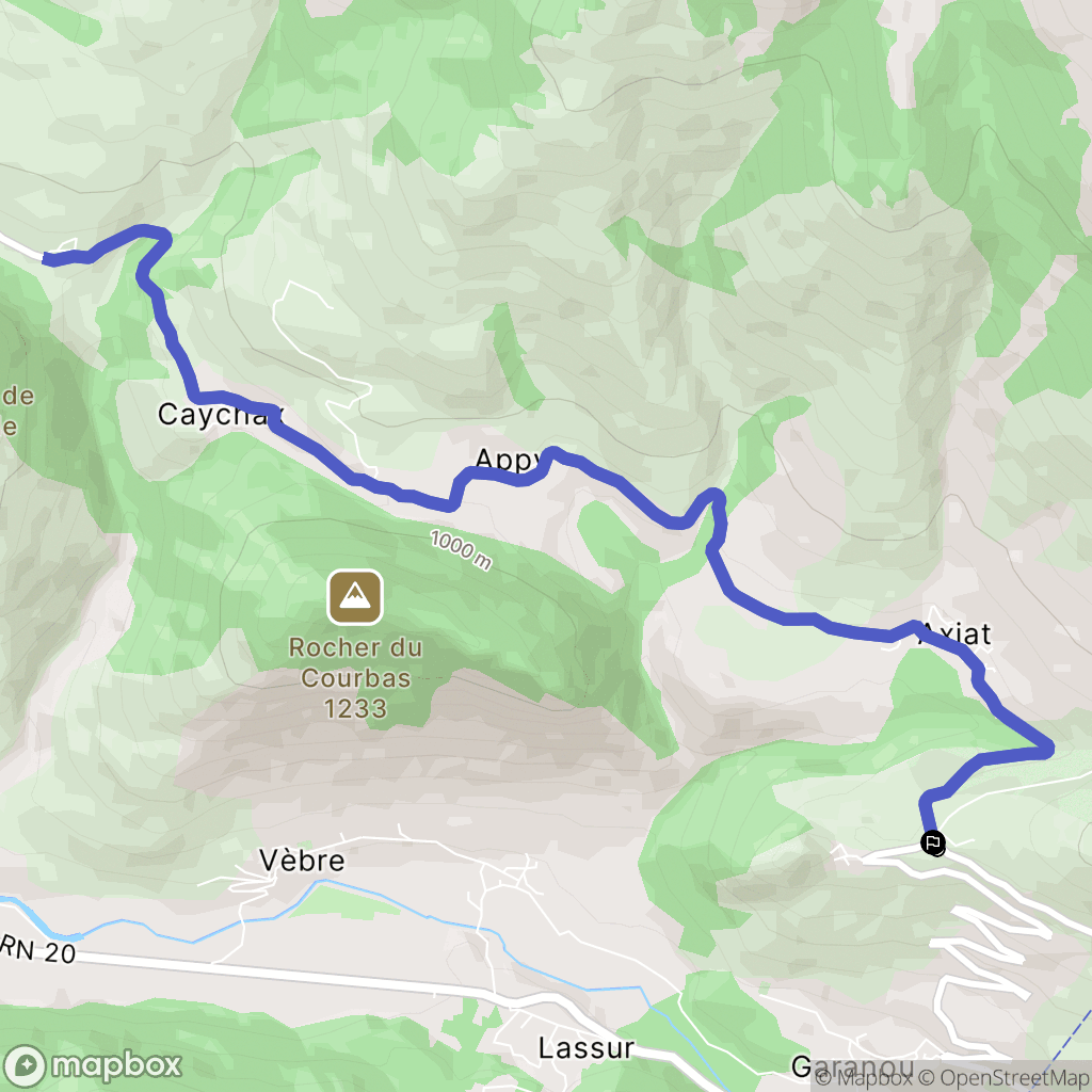 Lordat : carte du parcours de randonnée - France