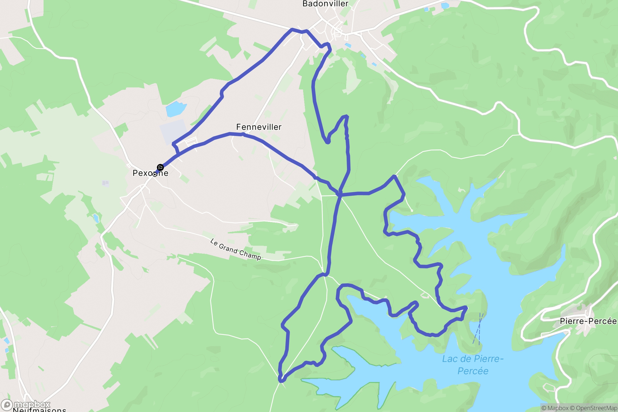 Pexonne : carte du parcours de randonnée - France
