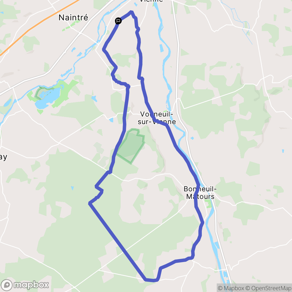 Naintré : carte du parcours de randonnée - France