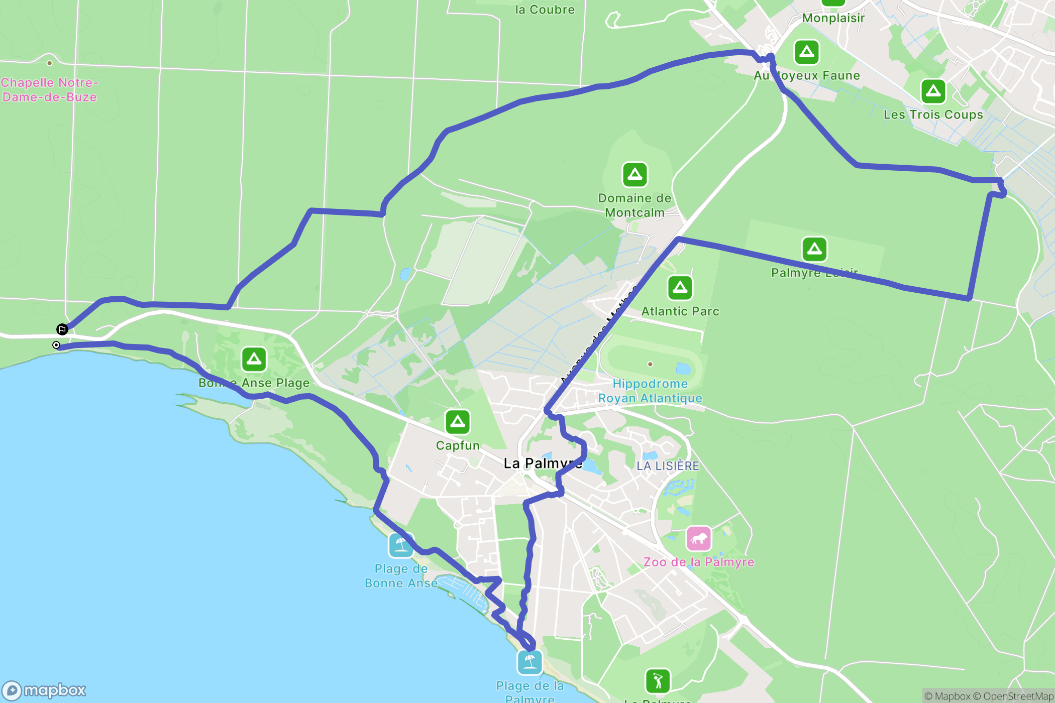 Les Mathes : carte du parcours de randonnée - France