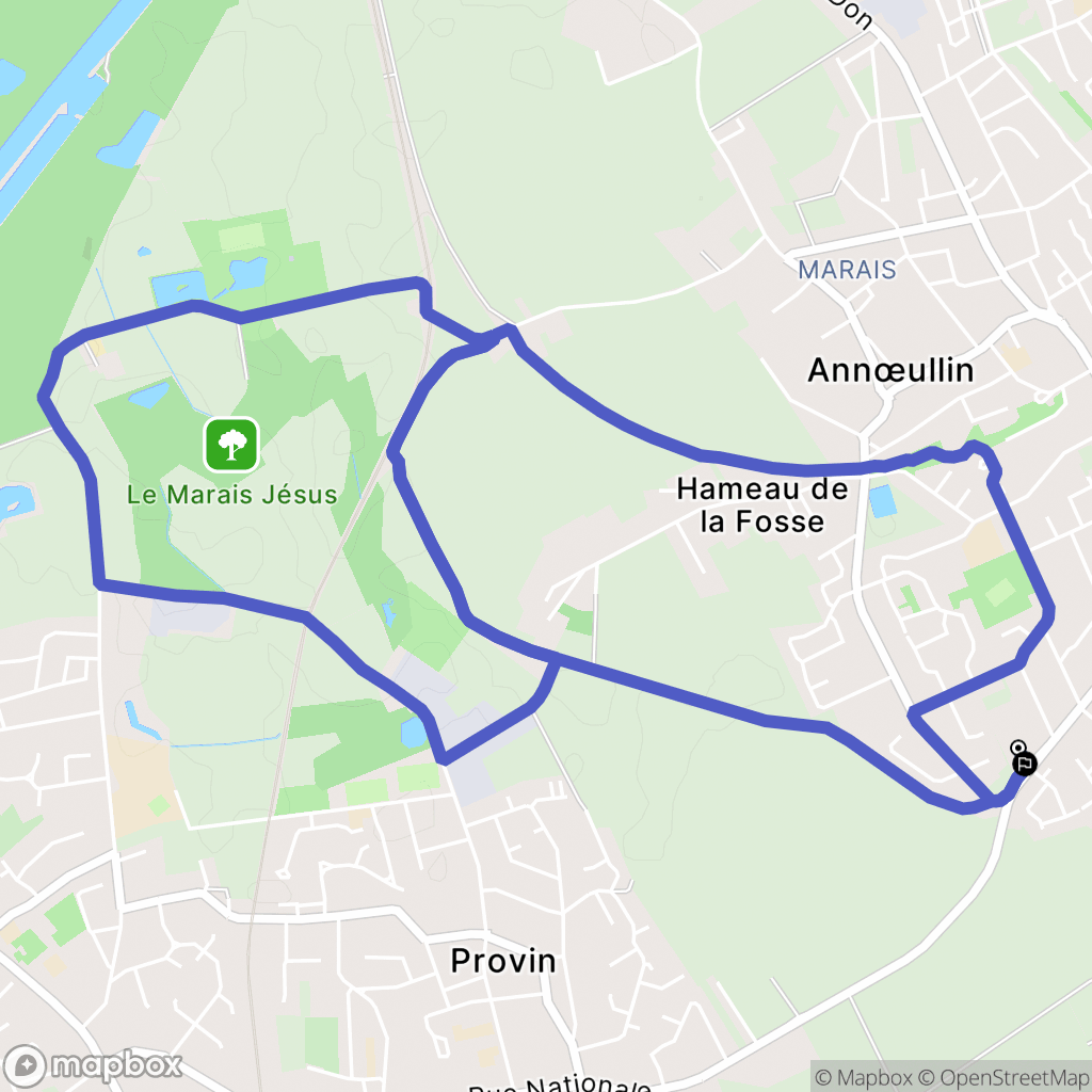 Annœullin : carte du parcours de randonnée - France