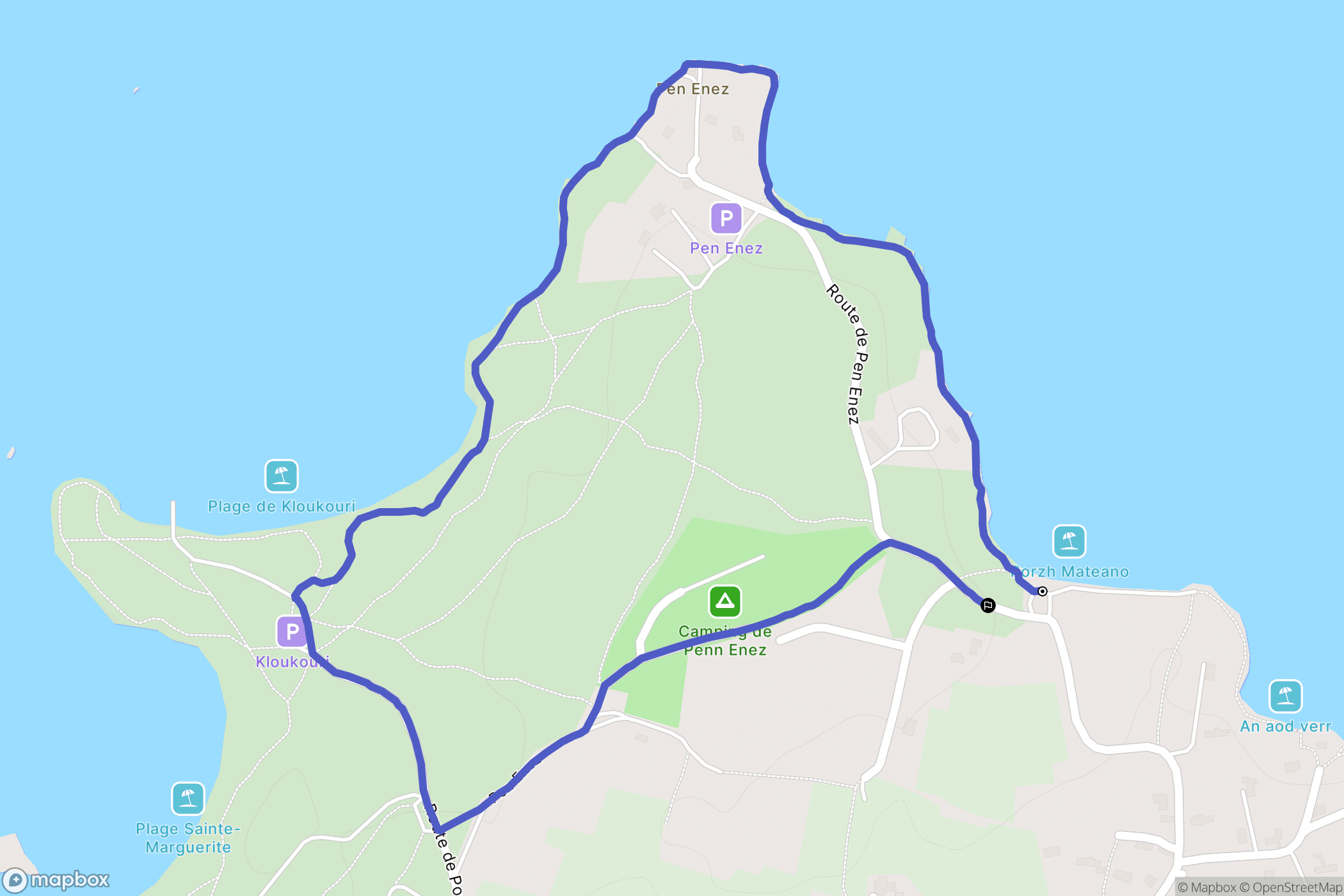 Landéda : carte du parcours de randonnée - France