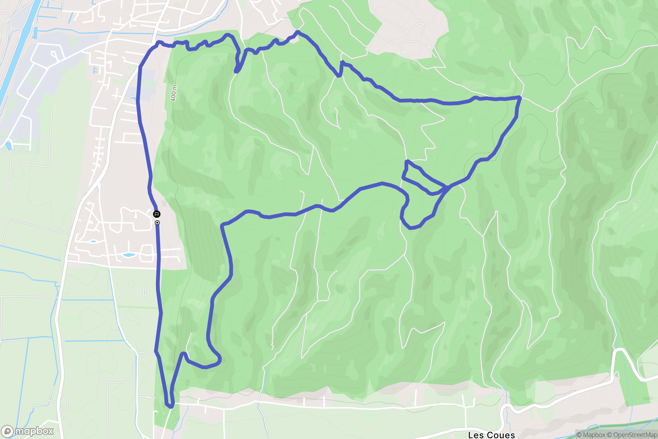 Oraison : carte du parcours de randonnée - France