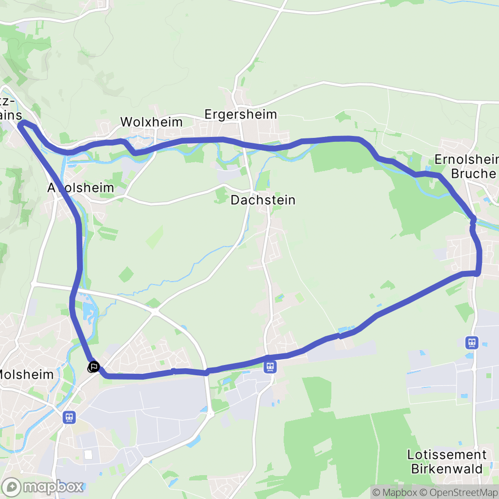 Molsheim : carte du parcours de randonnée - France