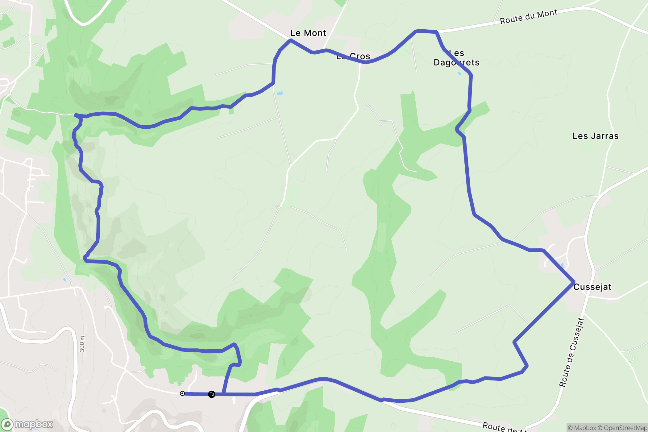 Saint-Angel : carte du parcours de randonnée - France