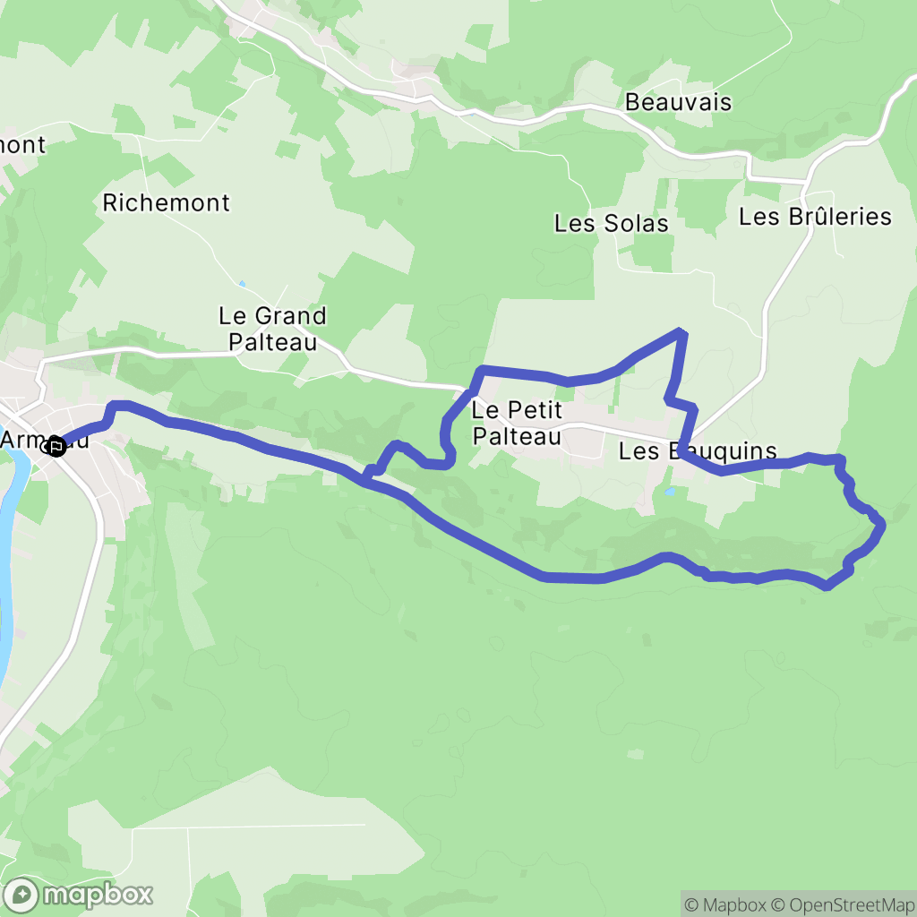 Armeau : carte du parcours de randonnée - France