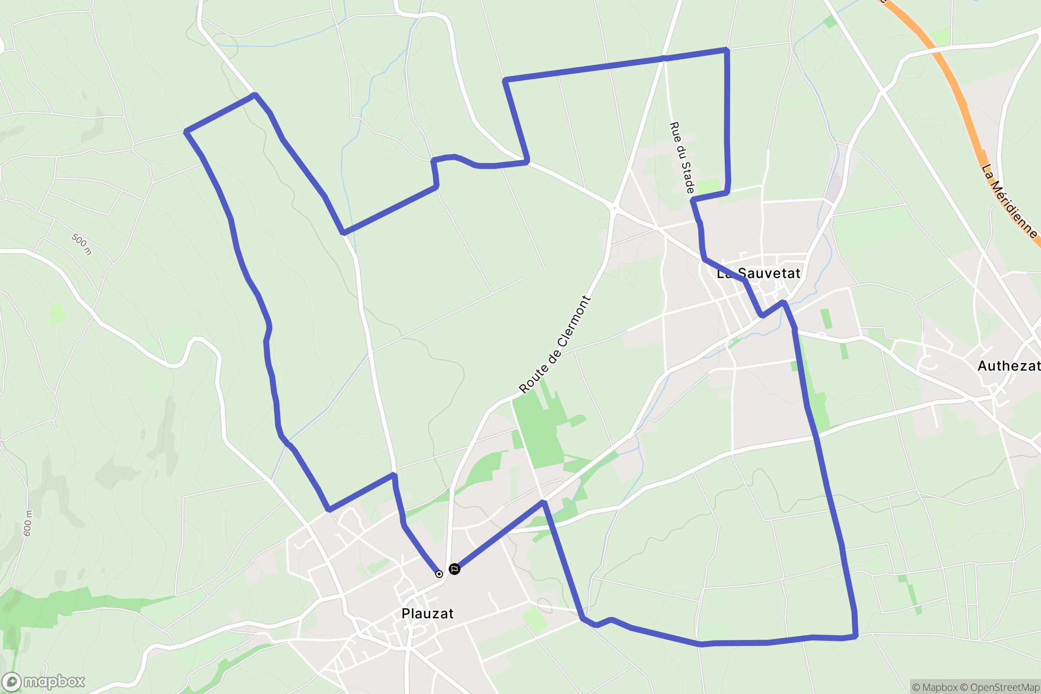 Plauzat : carte du parcours de randonnée - France
