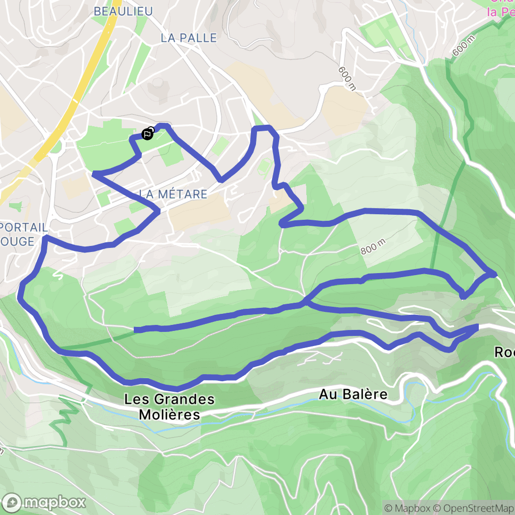 Saint-Étienne : carte du parcours de randonnée - France