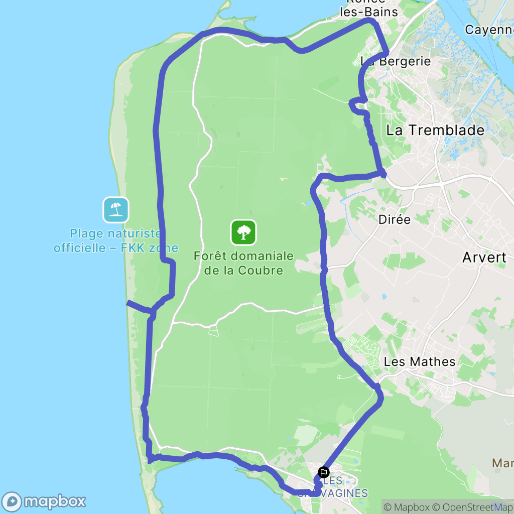 Les Mathes : carte du parcours de randonnée - France