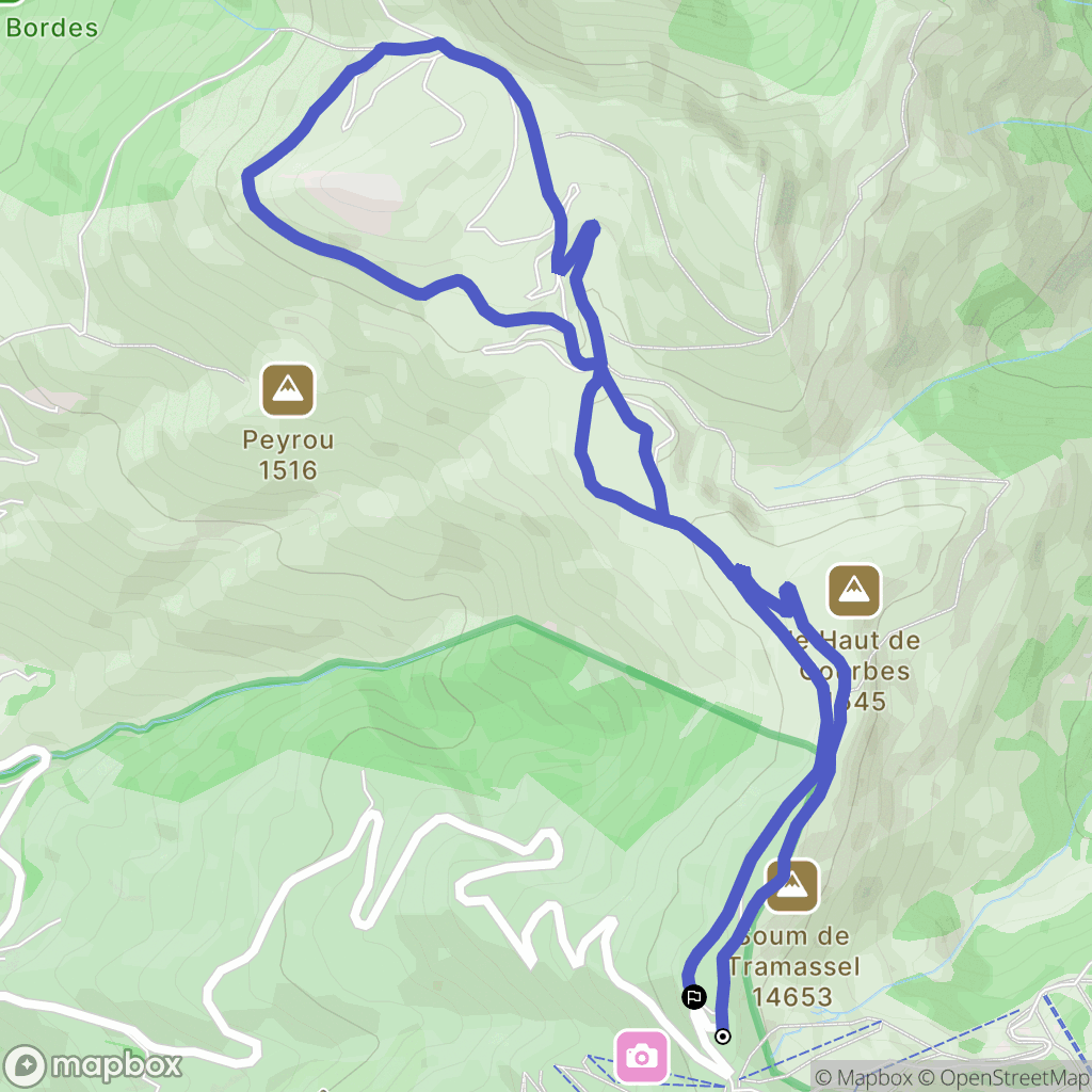 Beaucens : carte du parcours de randonnée - France