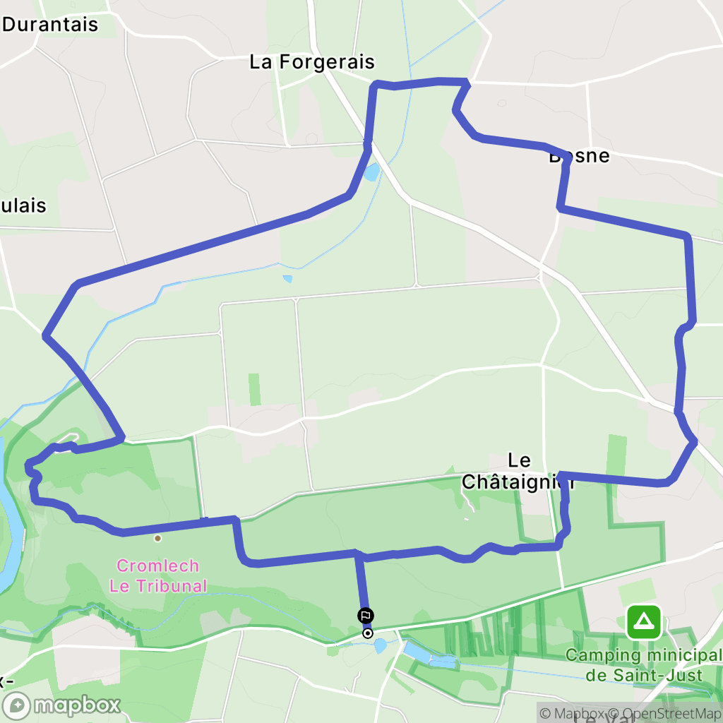 Saint-Just : carte du parcours de randonnée - France