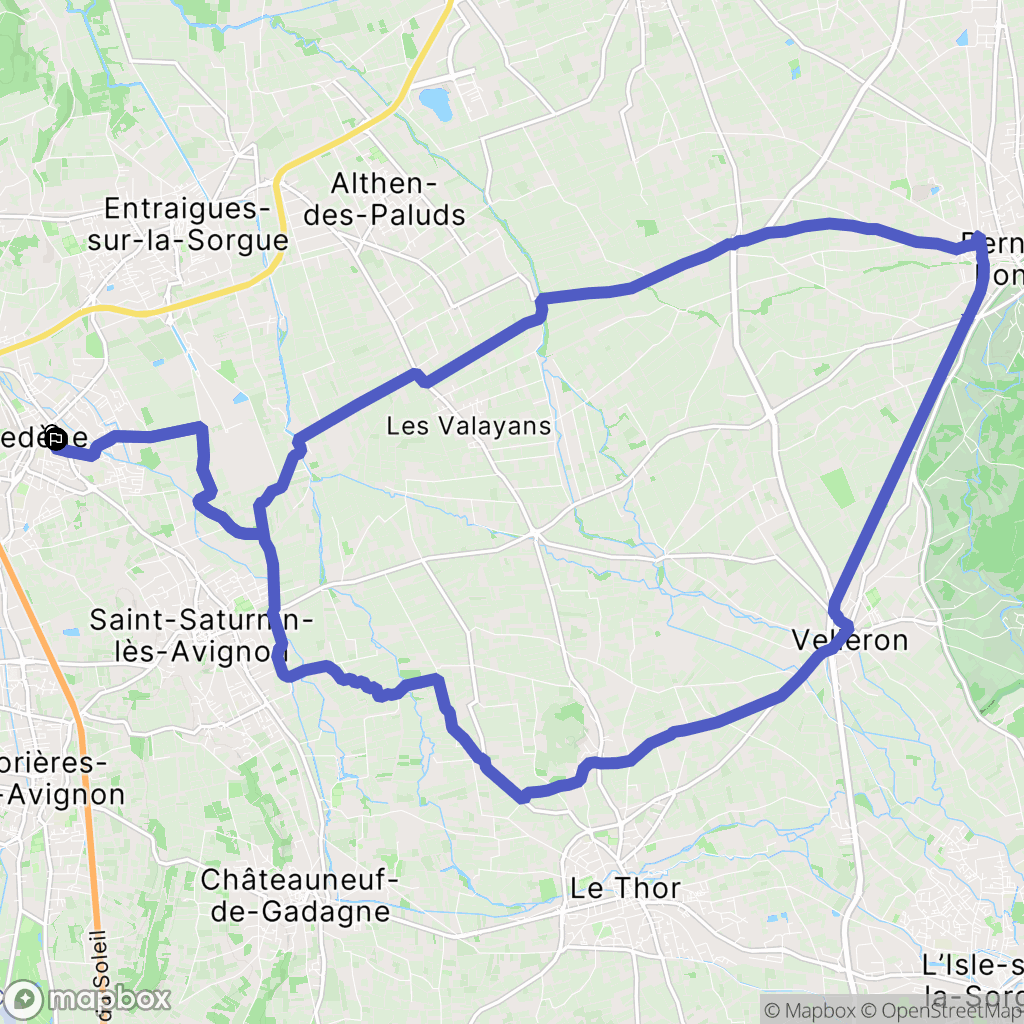 Vedène : carte du parcours de randonnée - France