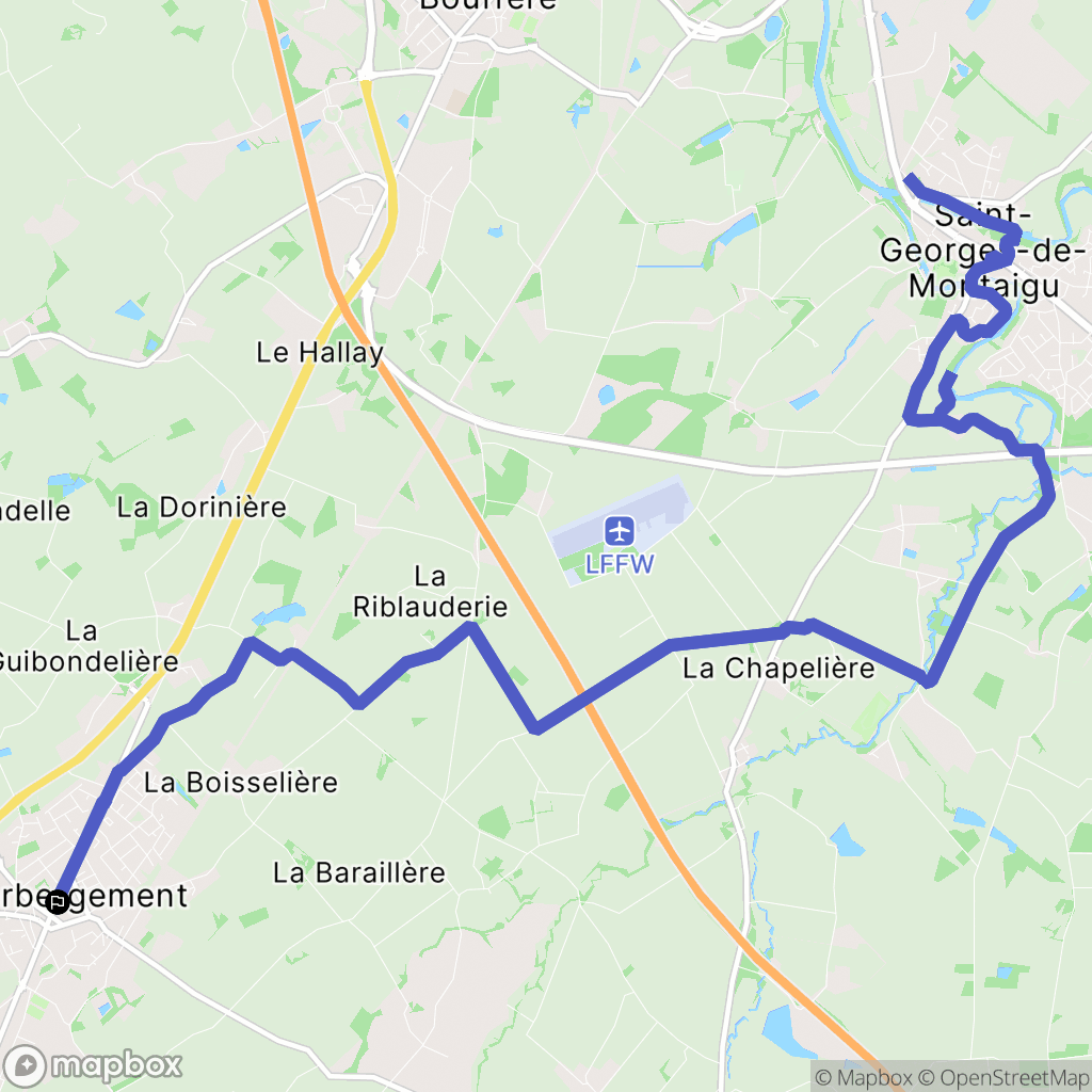 L'Herbergement : carte du parcours de randonnée - France