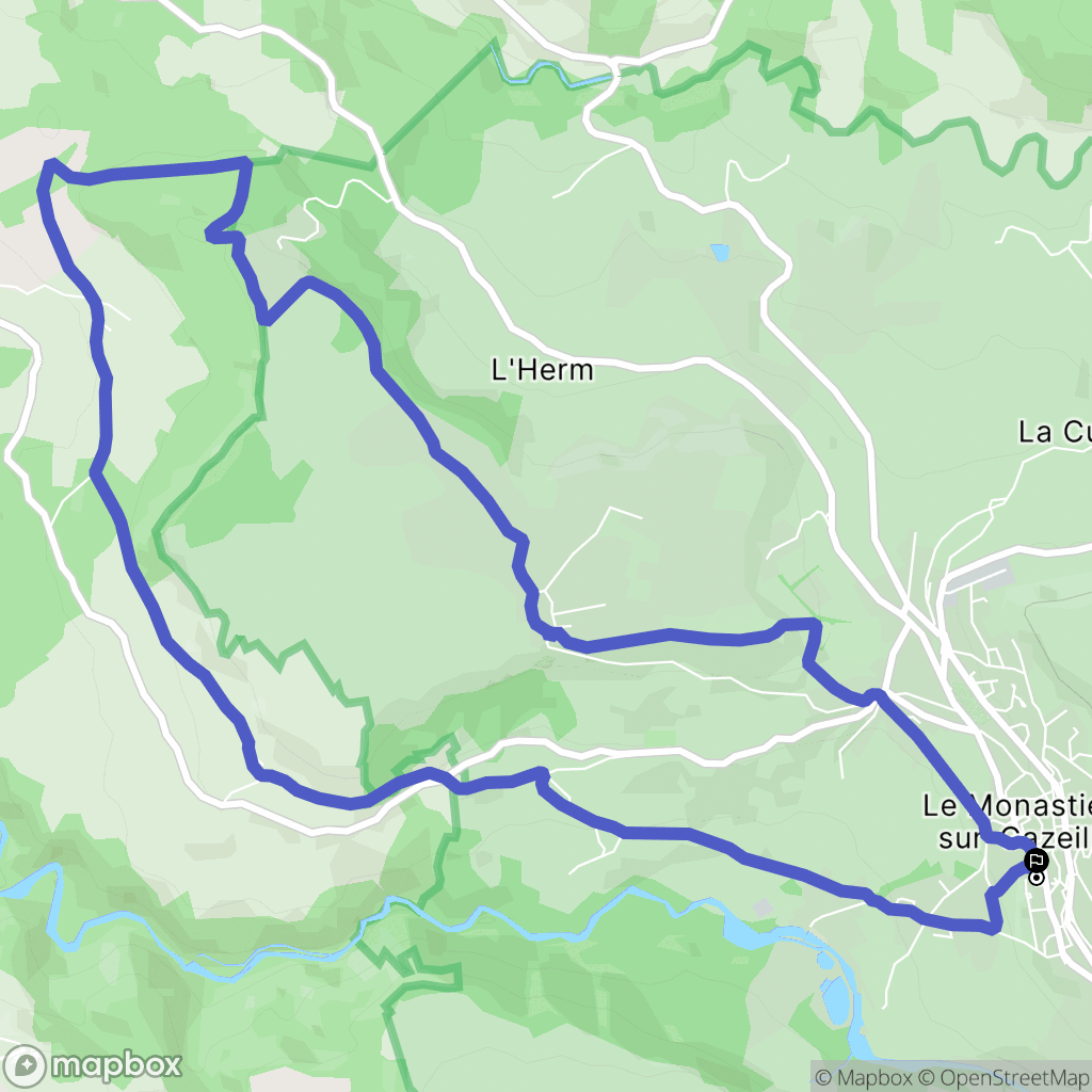Le Monastier-sur-Gazeille : carte du parcours de randonnée - France