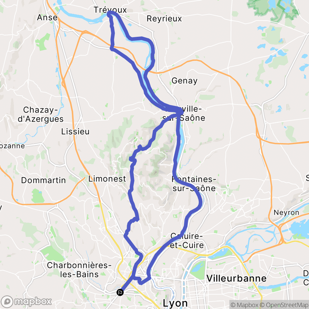 Tassin-la-Demi-Lune : carte du parcours de randonnée - France