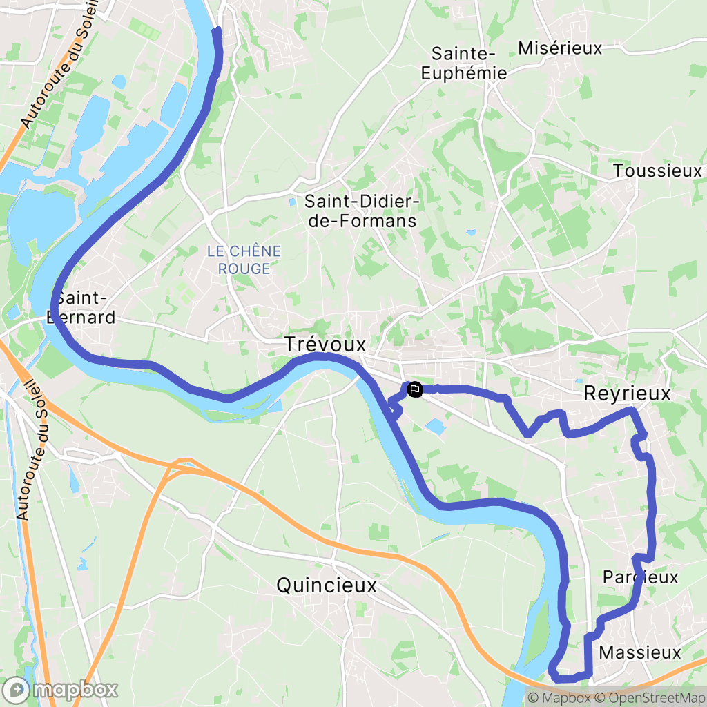 Trévoux : carte du parcours de randonnée - France