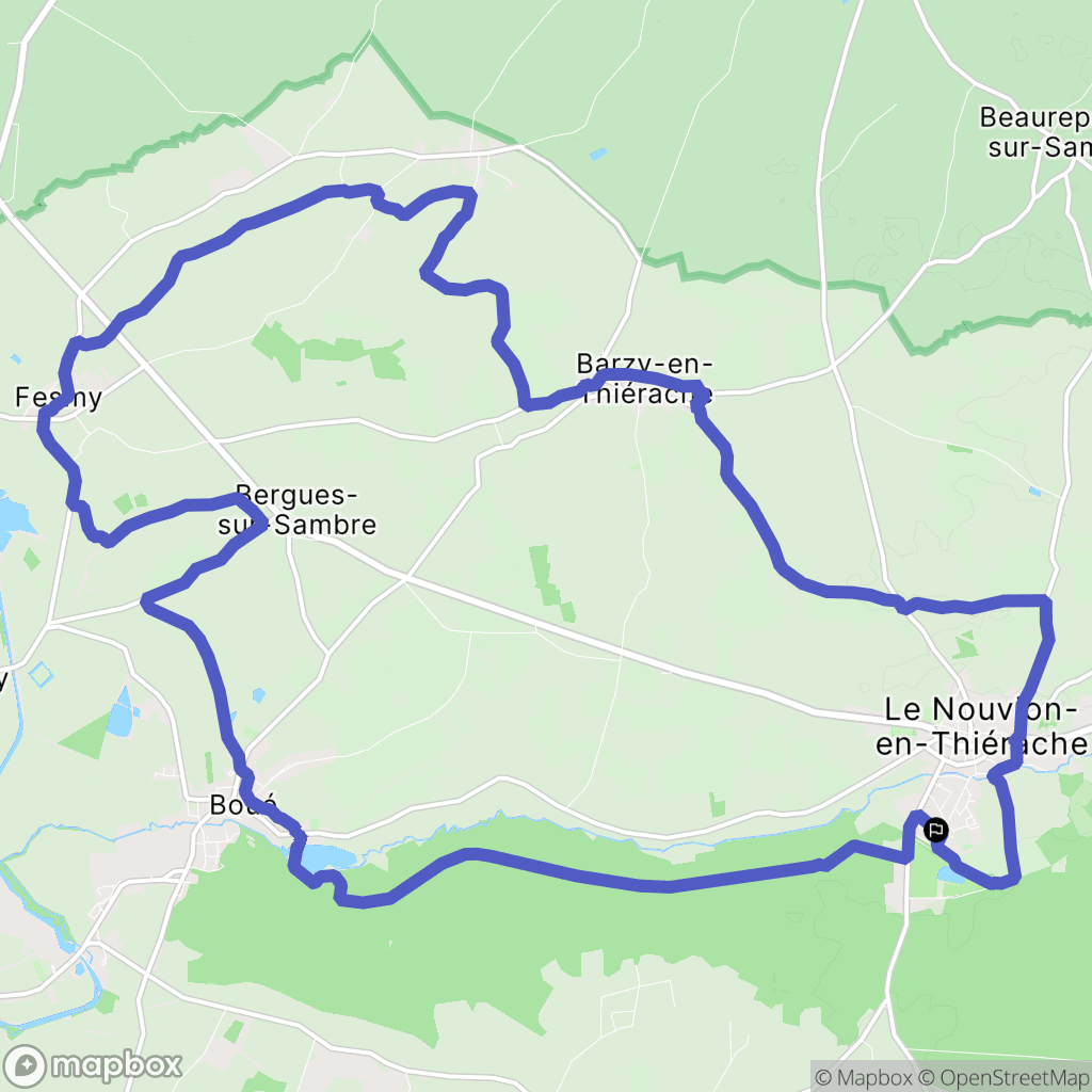 Le Nouvion-en-Thiérache : carte du parcours de randonnée - France