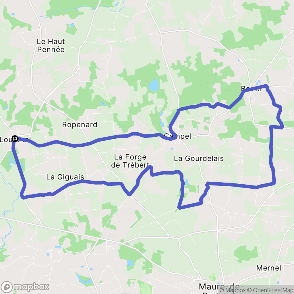 Loutehel : carte du parcours de randonnée - France
