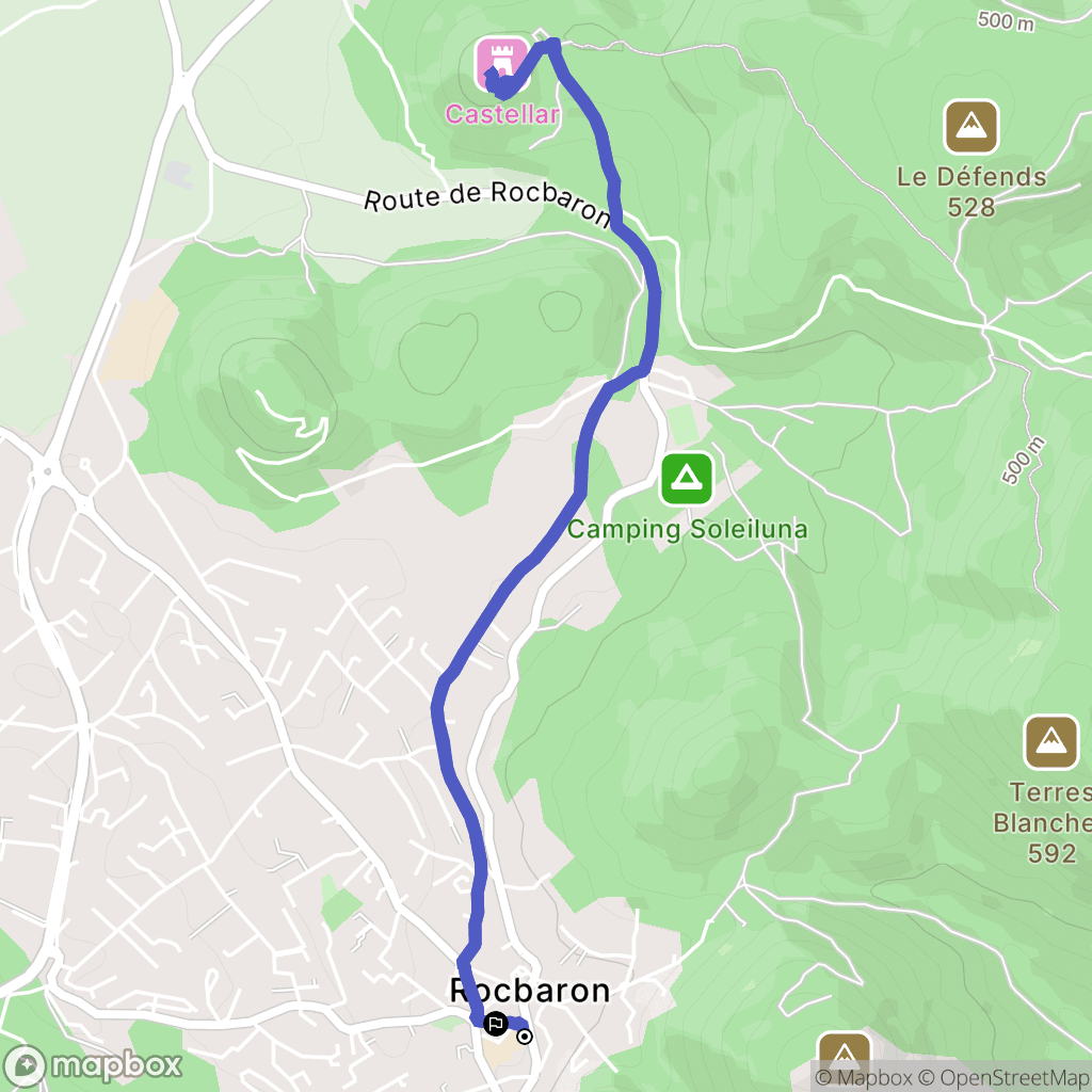 Rocbaron : carte du parcours de randonnée - France