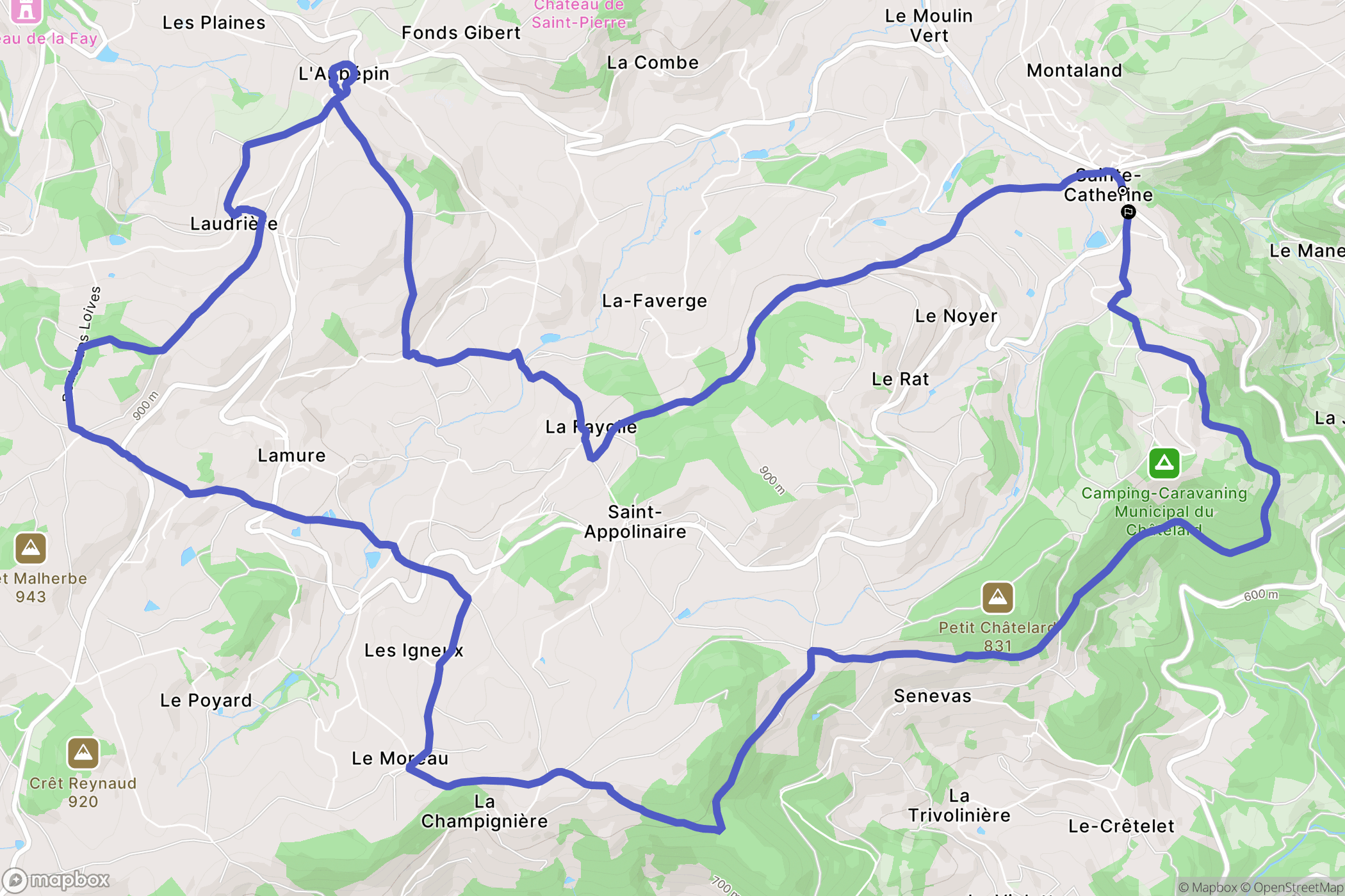 Sainte-Catherine : carte du parcours de randonnée - France