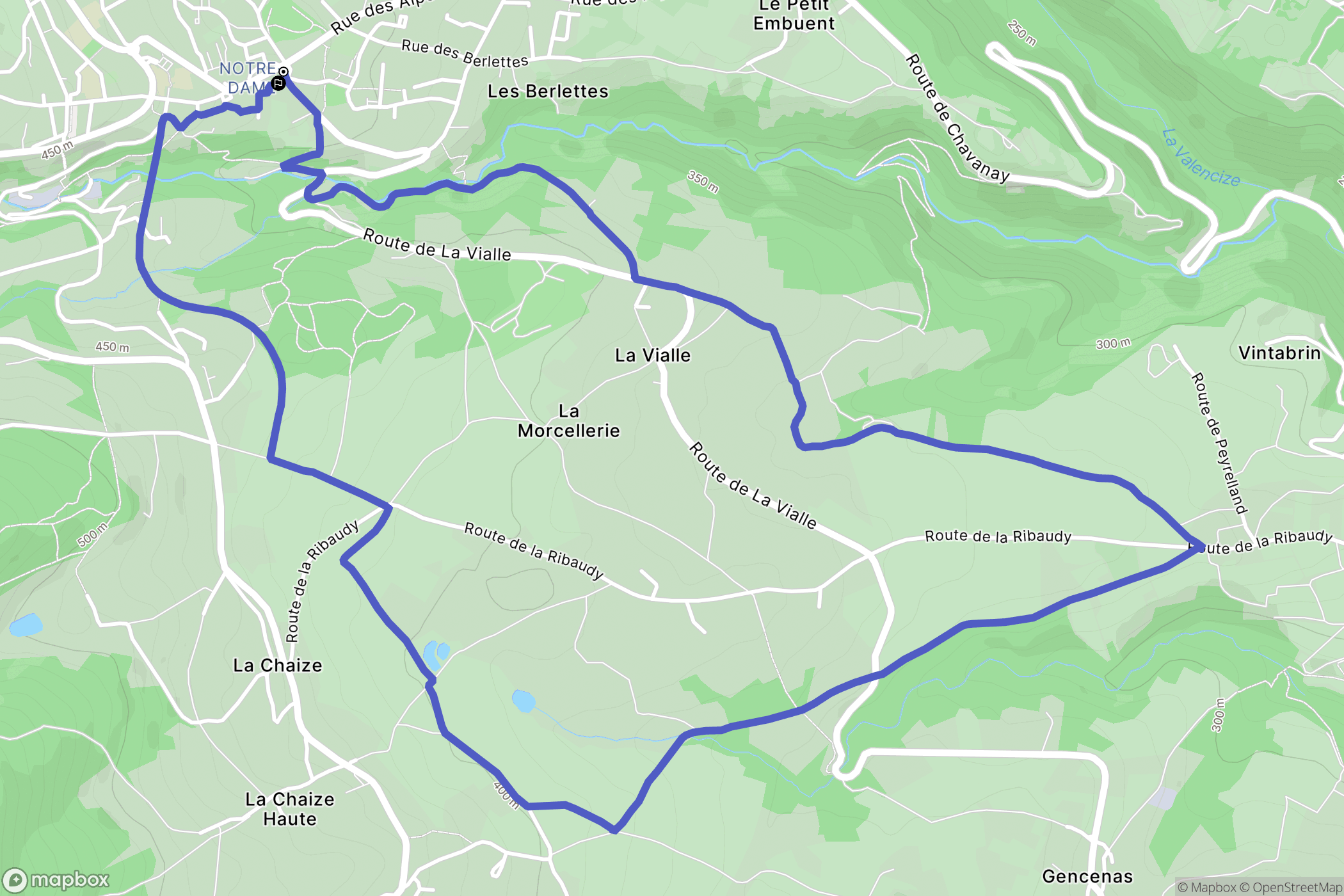 Pélussin : carte du parcours de randonnée - France