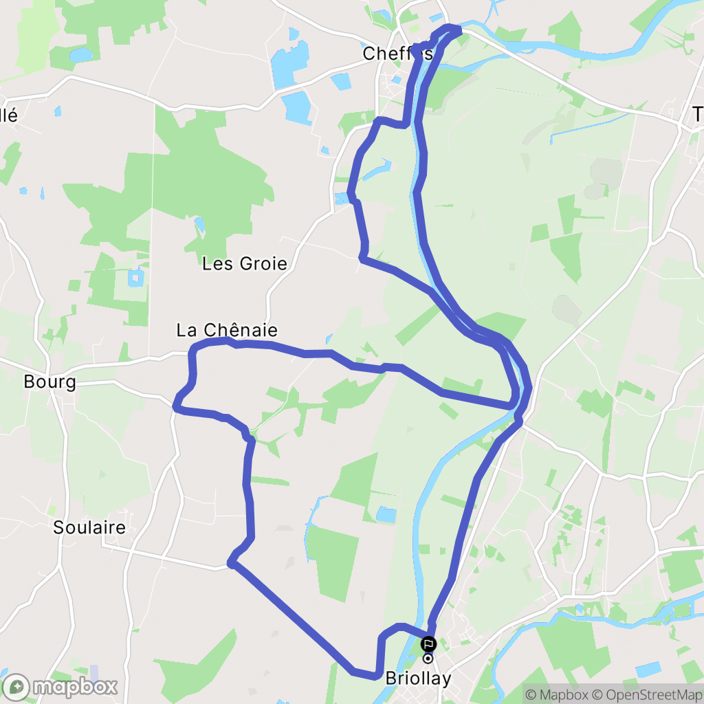 Briollay : carte du parcours de randonnée - France