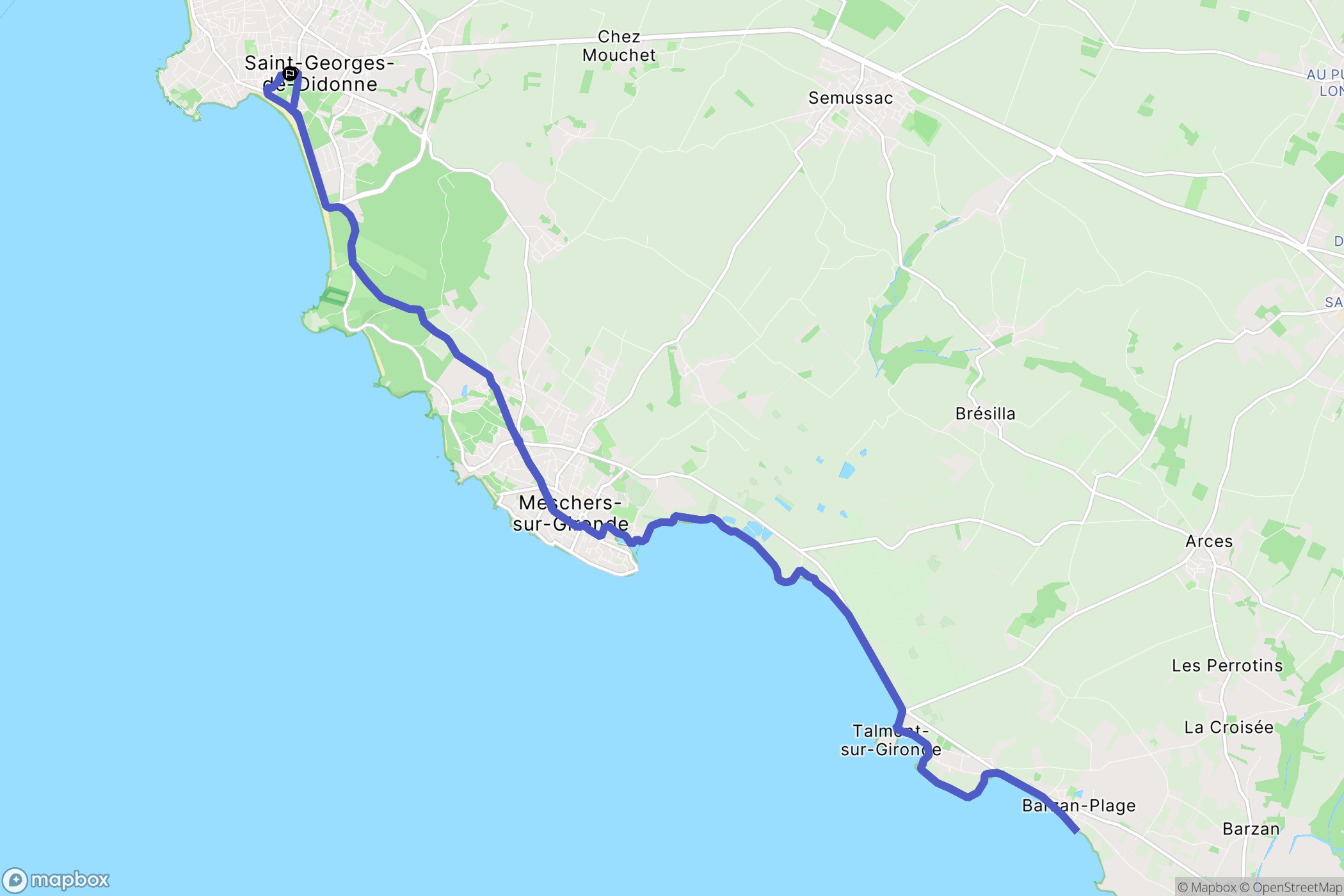 Saint-Georges-de-Didonne : carte du parcours de randonnée - France