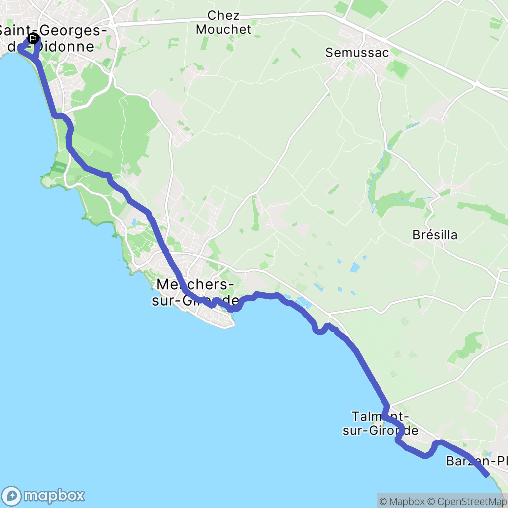 Saint-Georges-de-Didonne : carte du parcours de randonnée - France