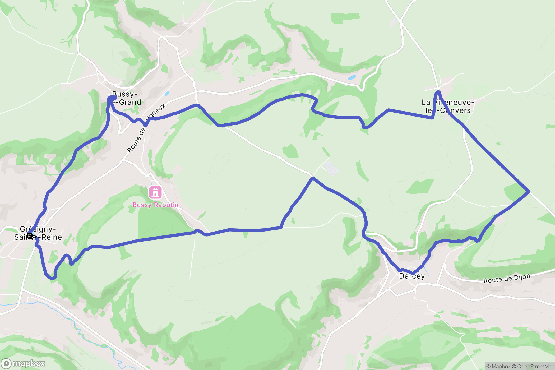Grésigny-Sainte-Reine : carte du parcours de randonnée - France