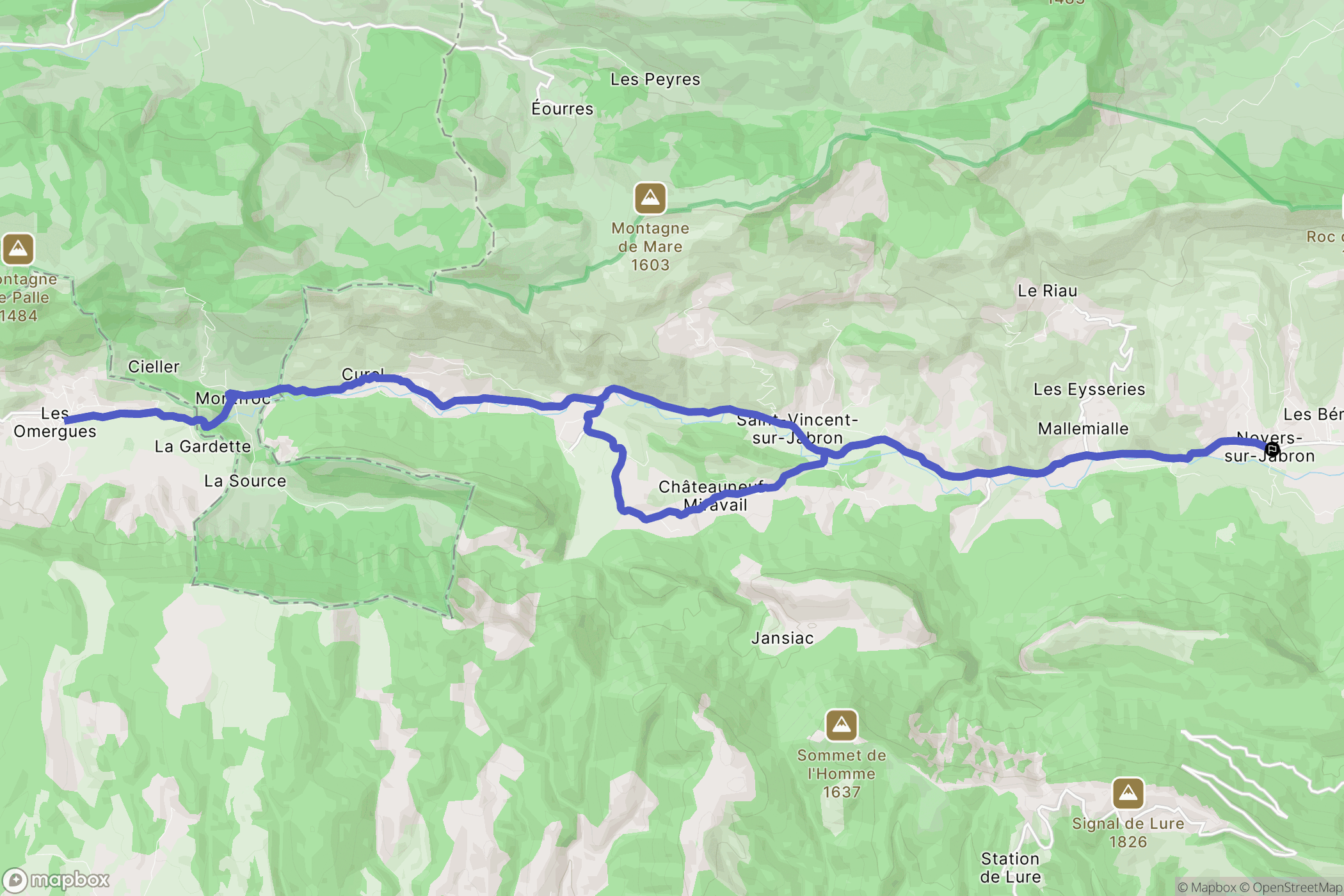 Noyers-sur-Jabron: routekaart voor buitenactiviteiten - France