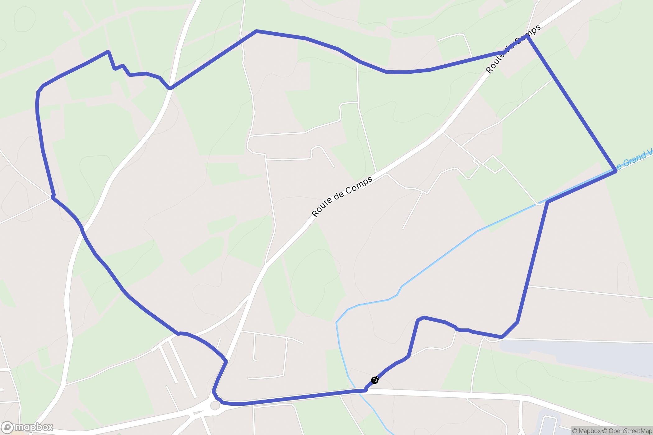 Jonquières-Saint-Vincent : carte du parcours de randonnée - France