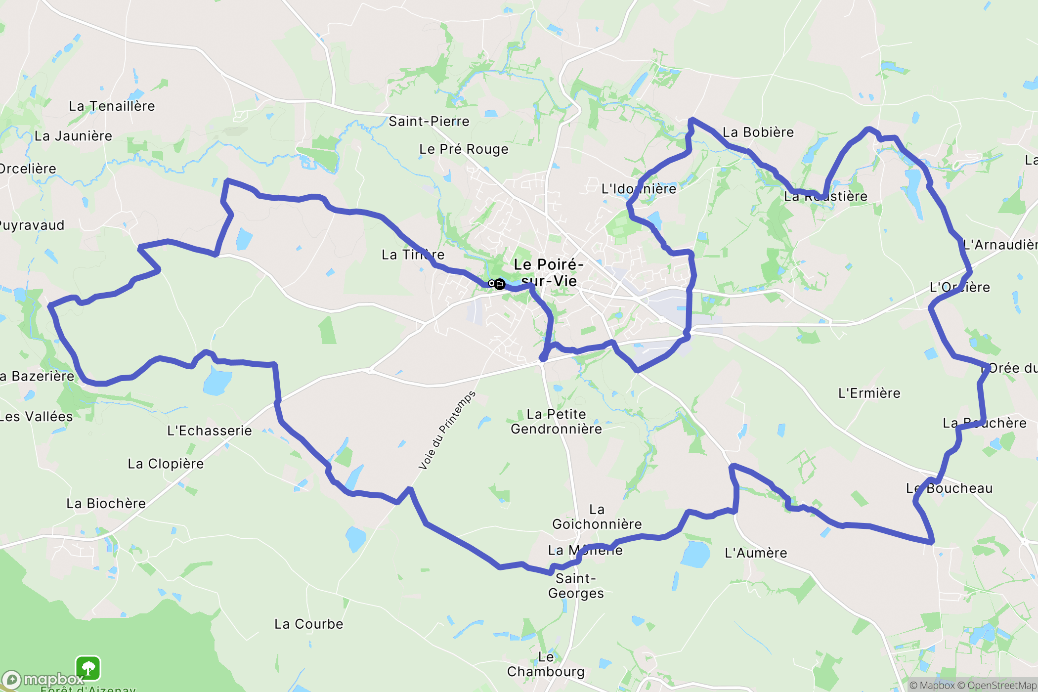 Le Poiré-sur-Vie : carte du parcours de randonnée - France
