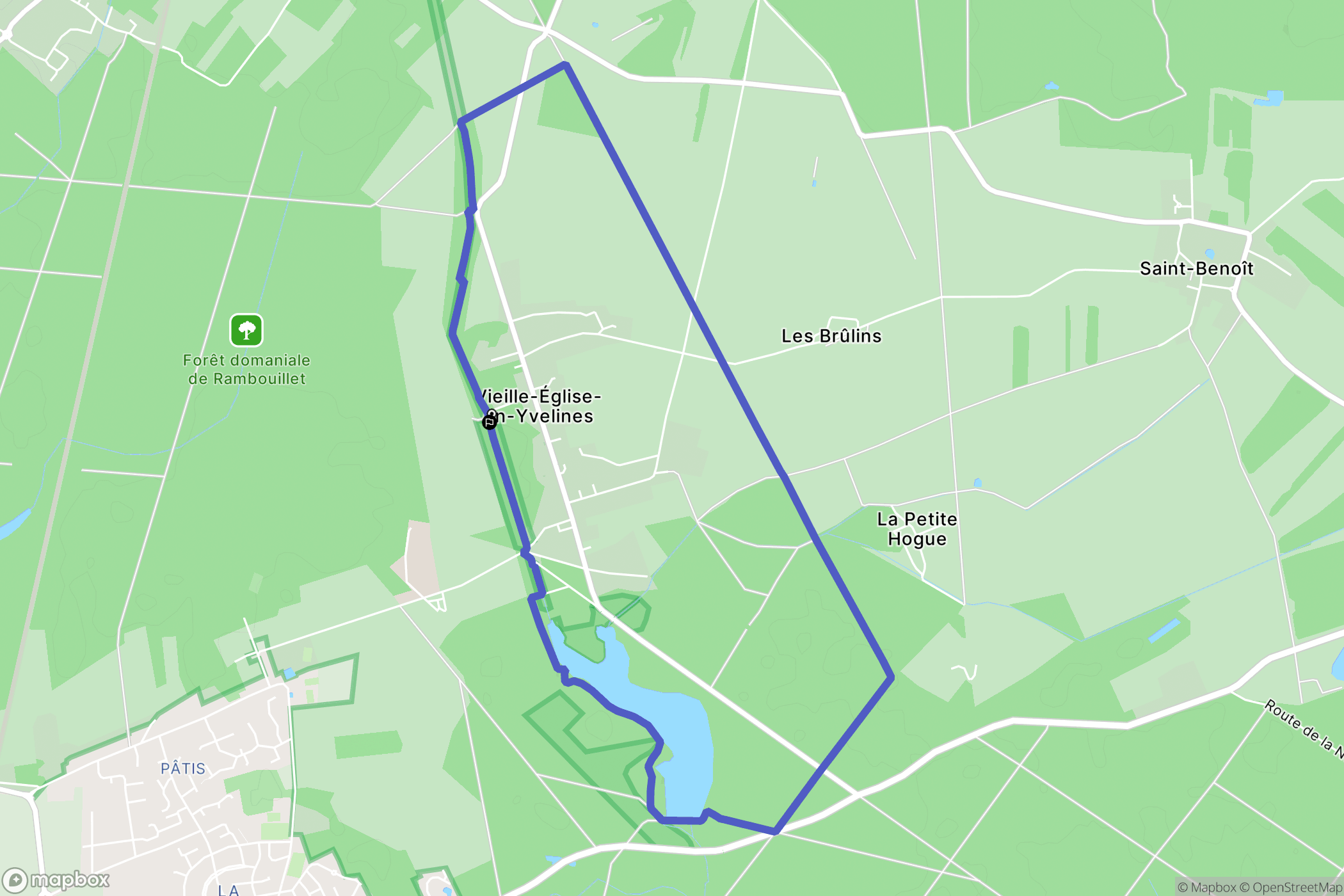 Vieille-Église-en-Yvelines : carte du parcours de randonnée - France