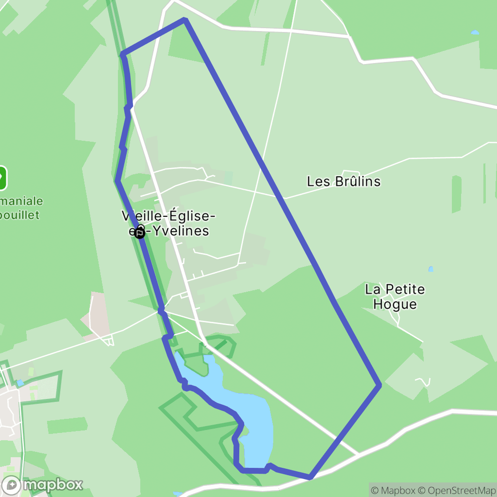Vieille-Église-en-Yvelines : carte du parcours de randonnée - France