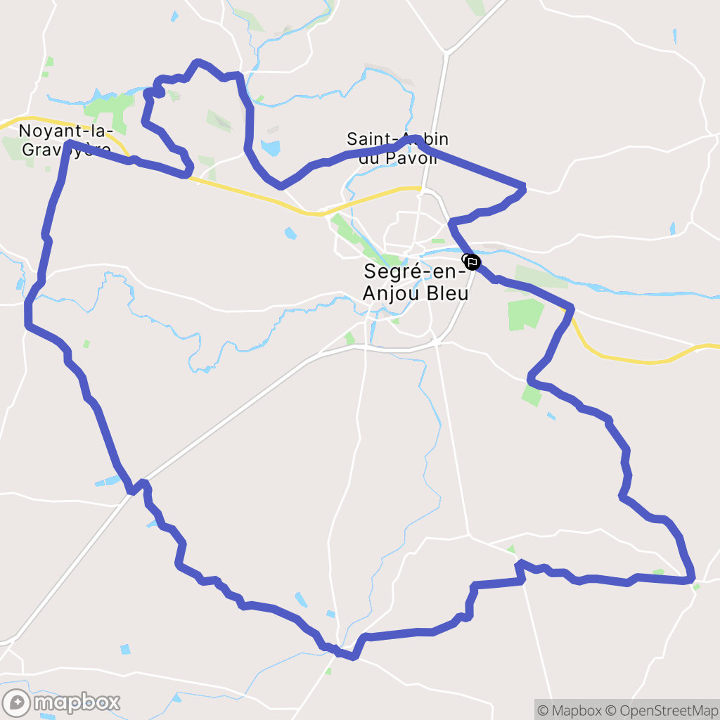 Segré-en-Anjou Bleu : carte du parcours de randonnée - France
