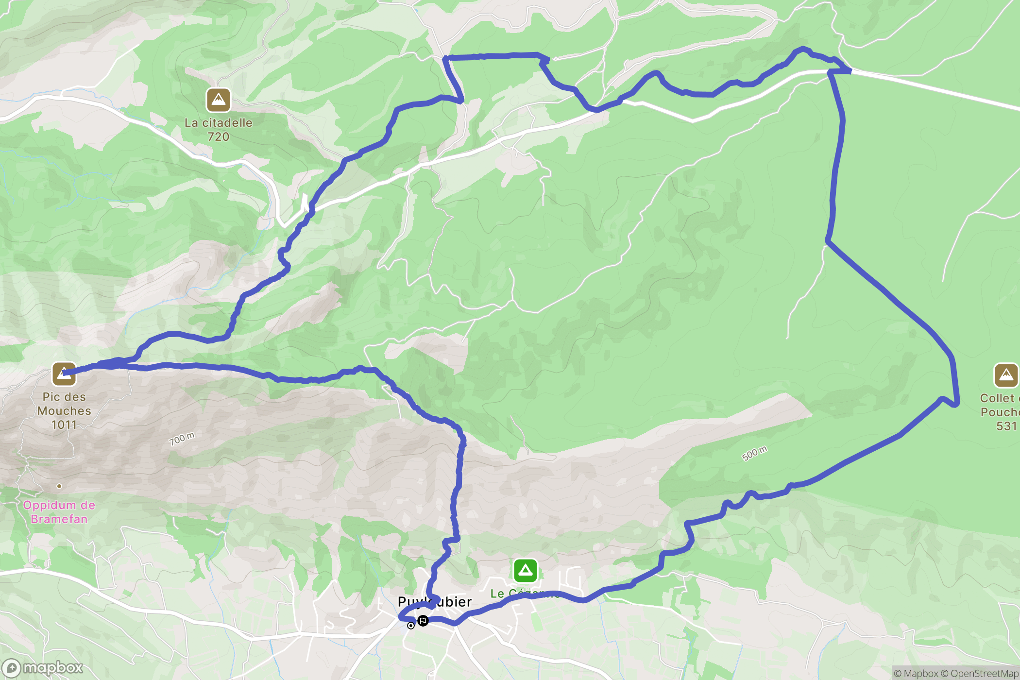 Puyloubier : carte du parcours de randonnée - France