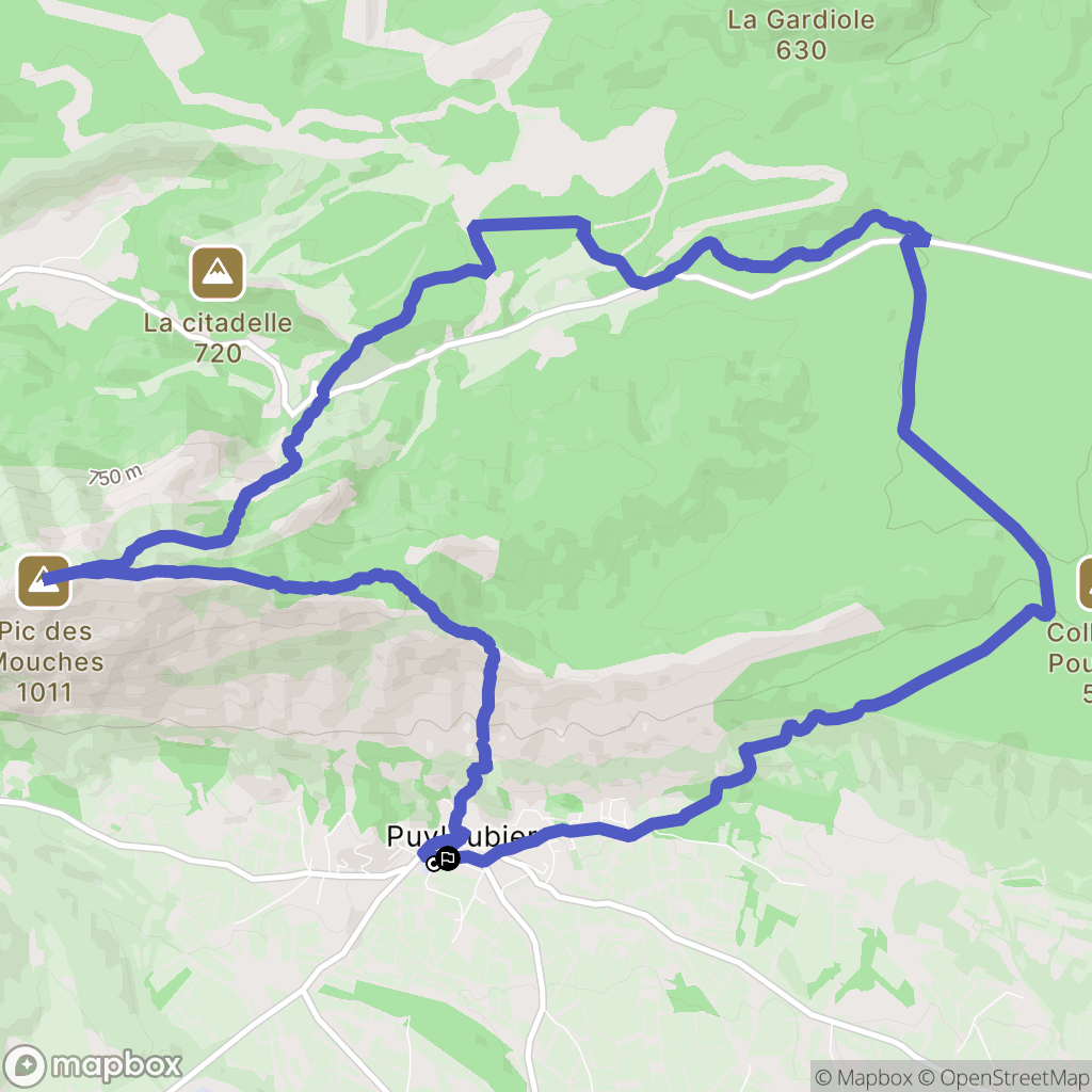 Puyloubier : carte du parcours de randonnée - France