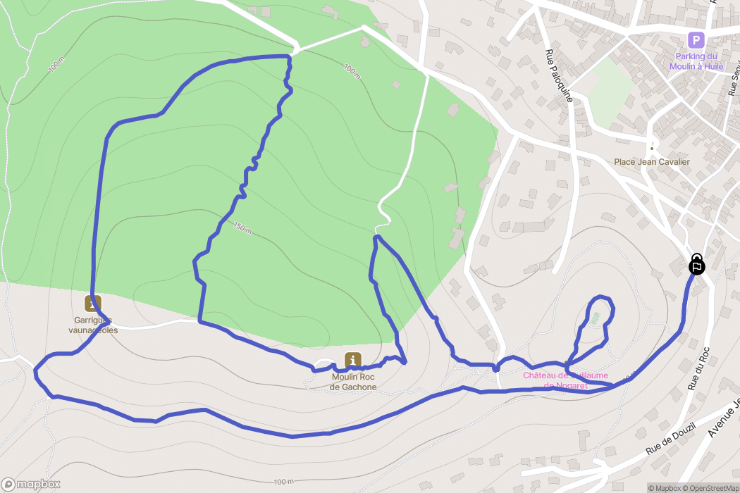 Calvisson : carte du parcours de randonnée - France