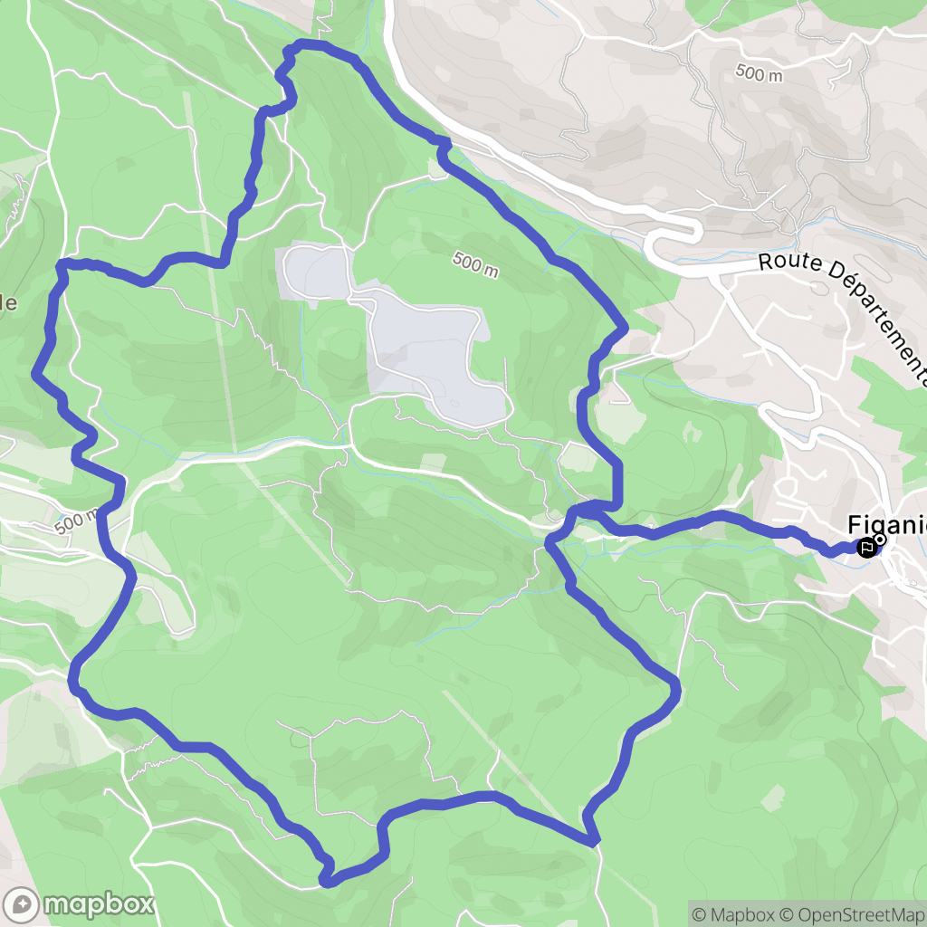 Figanières : carte du parcours de randonnée - France