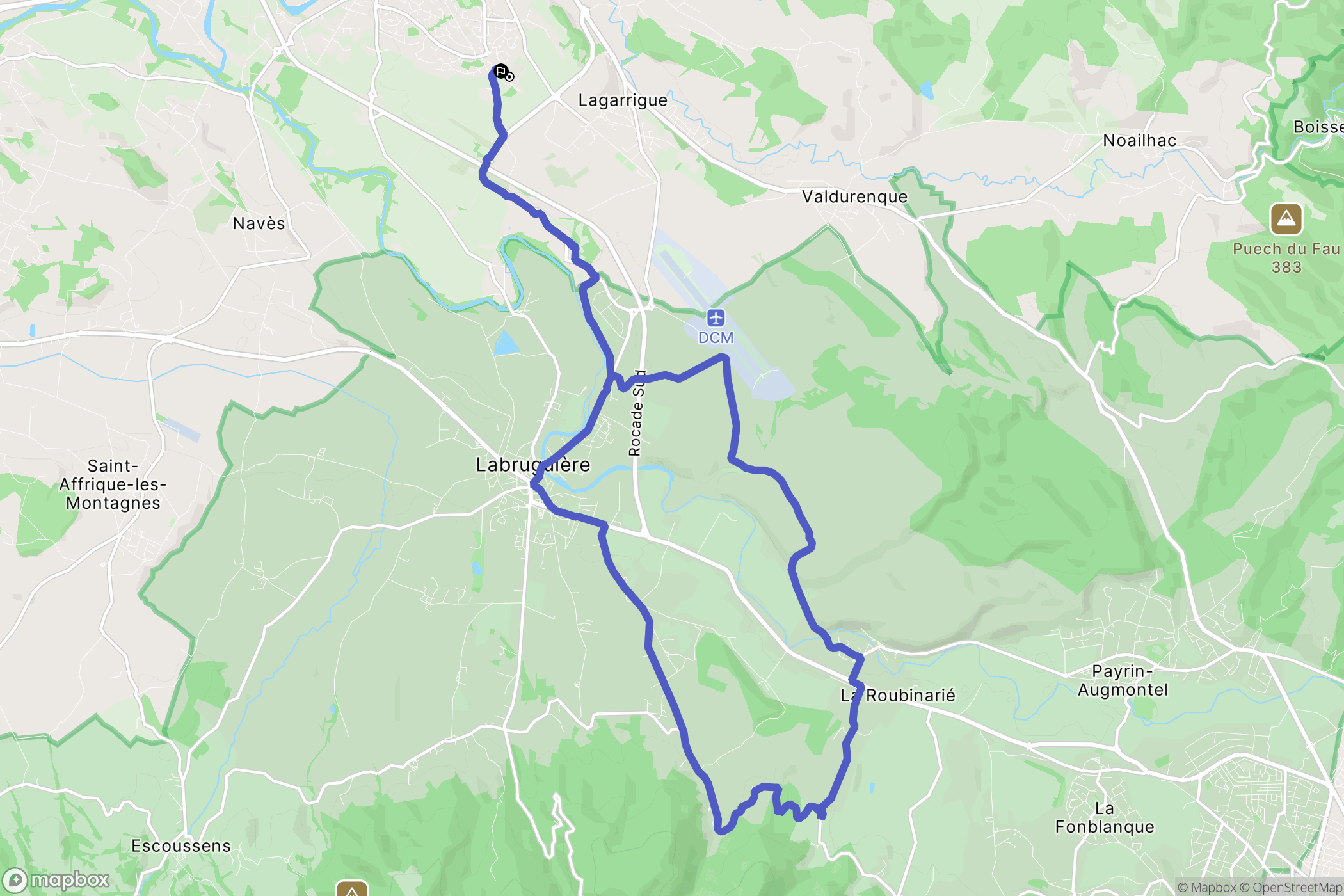 Castres : carte du parcours de randonnée - France