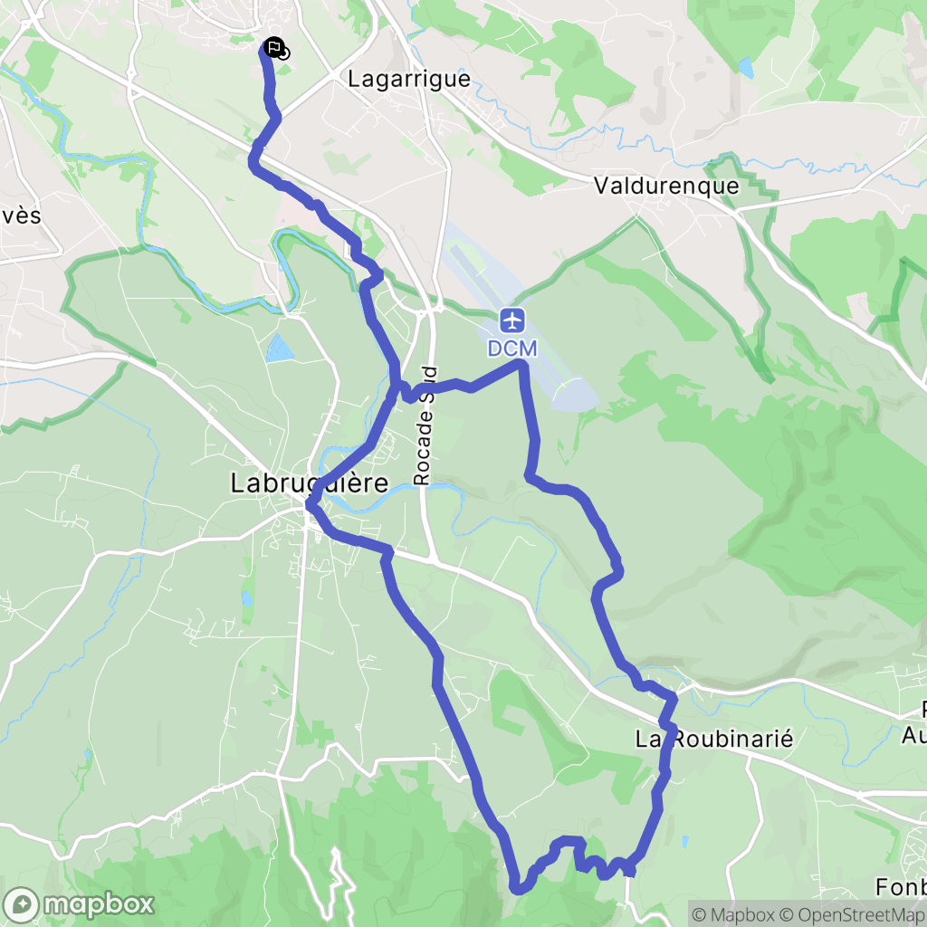 Castres : carte du parcours de randonnée - France