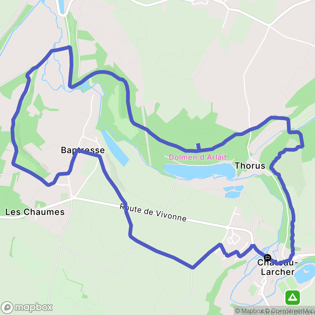 Château-Larcher : carte du parcours de randonnée - France