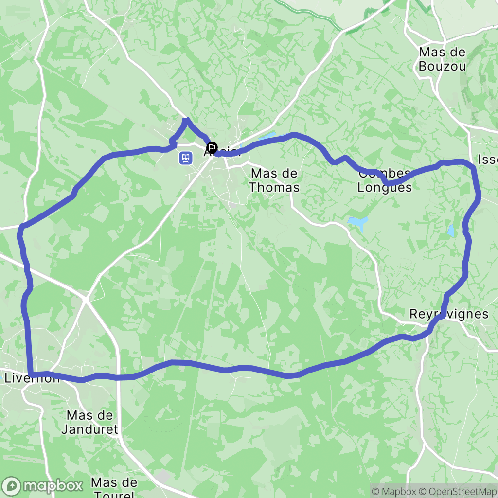 Assier : carte du parcours de randonnée - France