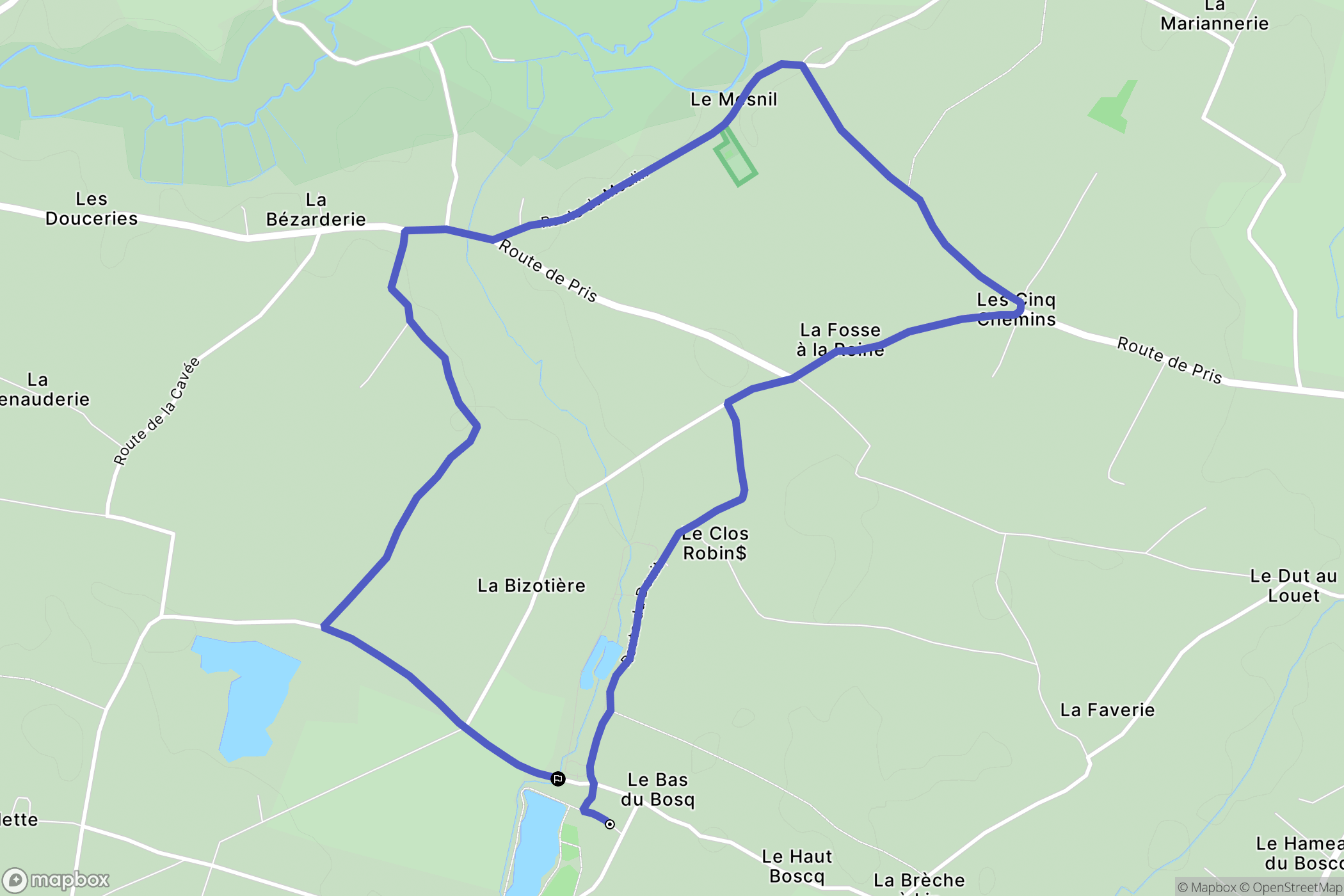 Saint-Martin-d'Aubigny : carte du parcours de randonnée - France