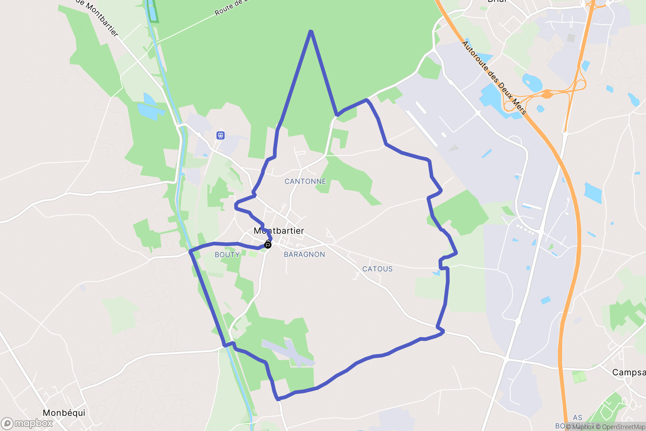 Montbartier : carte du parcours de randonnée - France