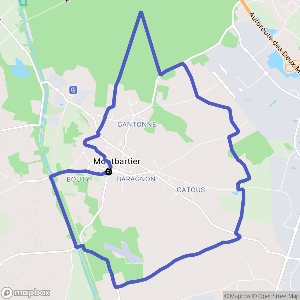 Montbartier : carte du parcours de randonnée - France