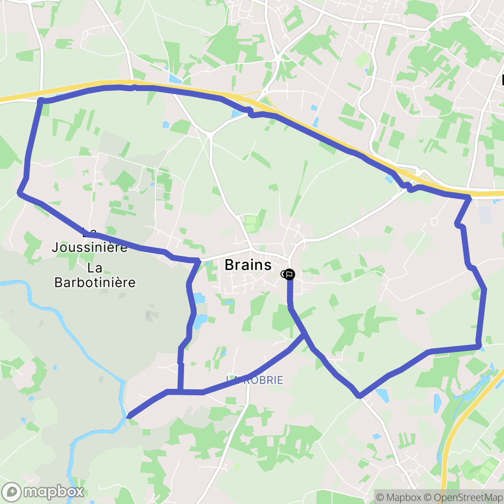 Brains : carte du parcours de randonnée - France
