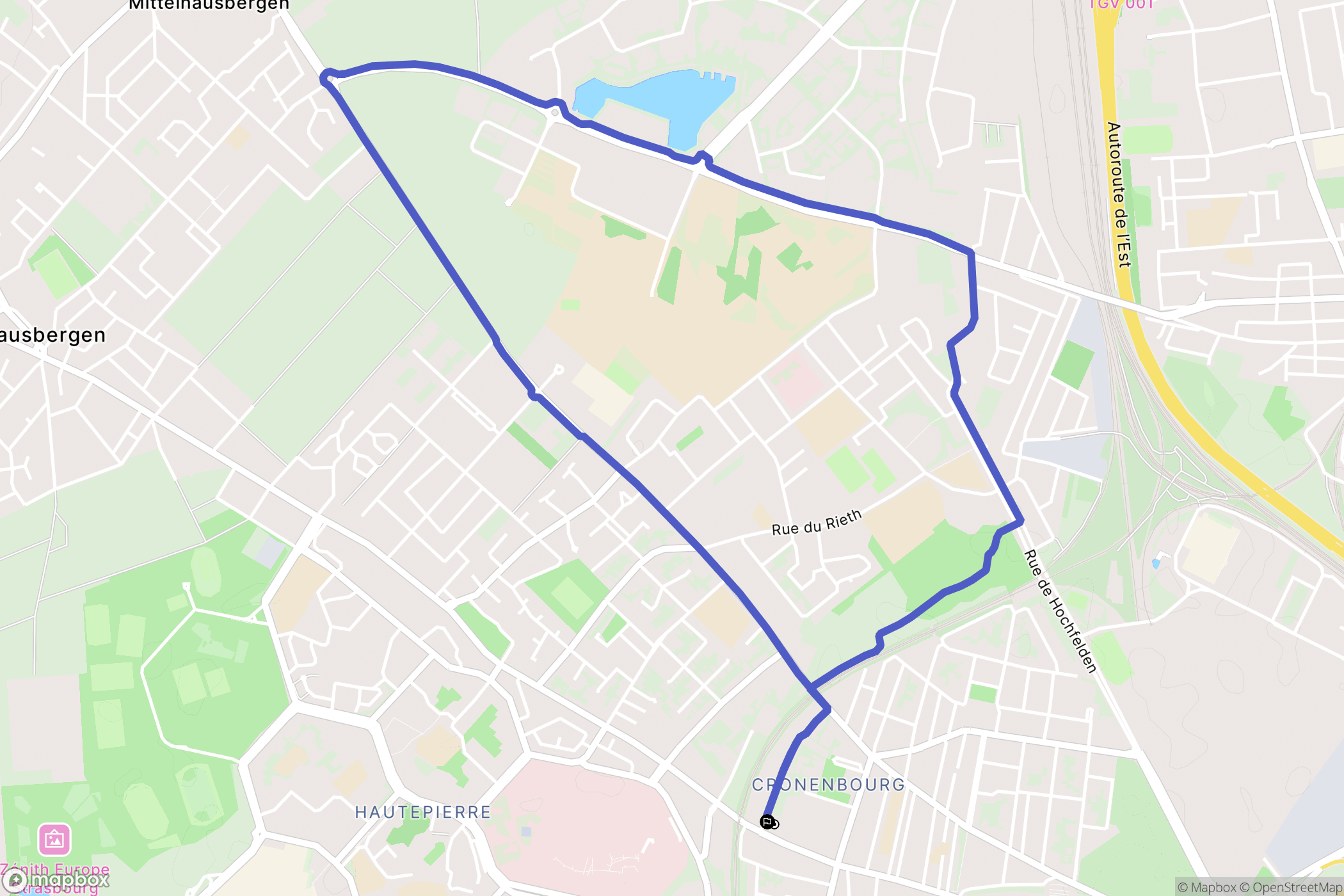 Strasbourg : carte du parcours de randonnée - France