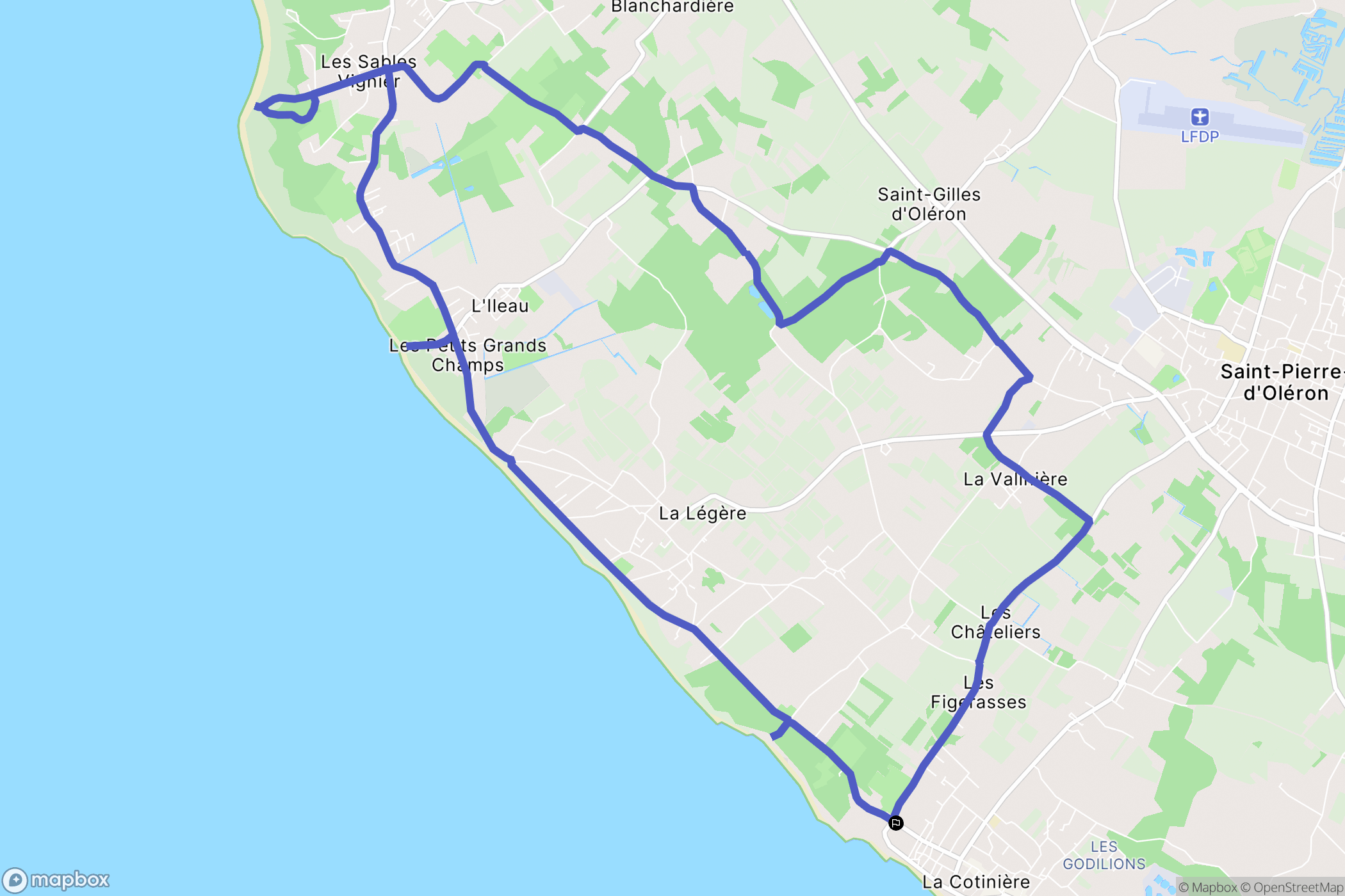Saint-Pierre-d'Oléron : carte du parcours de randonnée - France